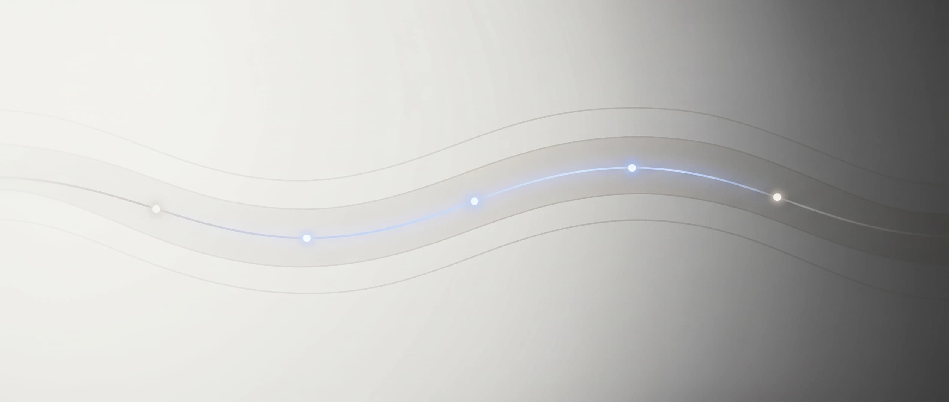 Abstract editorial banner of horizontal pace curves and luminous waypoints